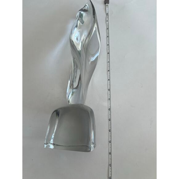 Signed Daum France Crystal Flame Sculpture 16" JL - Picture 6 of 7